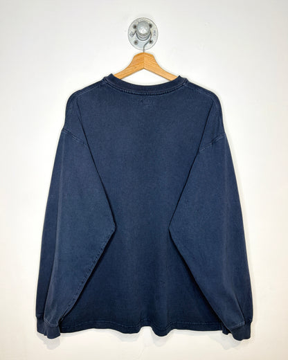 2000s Carhartt Sun Faded Navy Pocket Henley Longsleeve Shirt