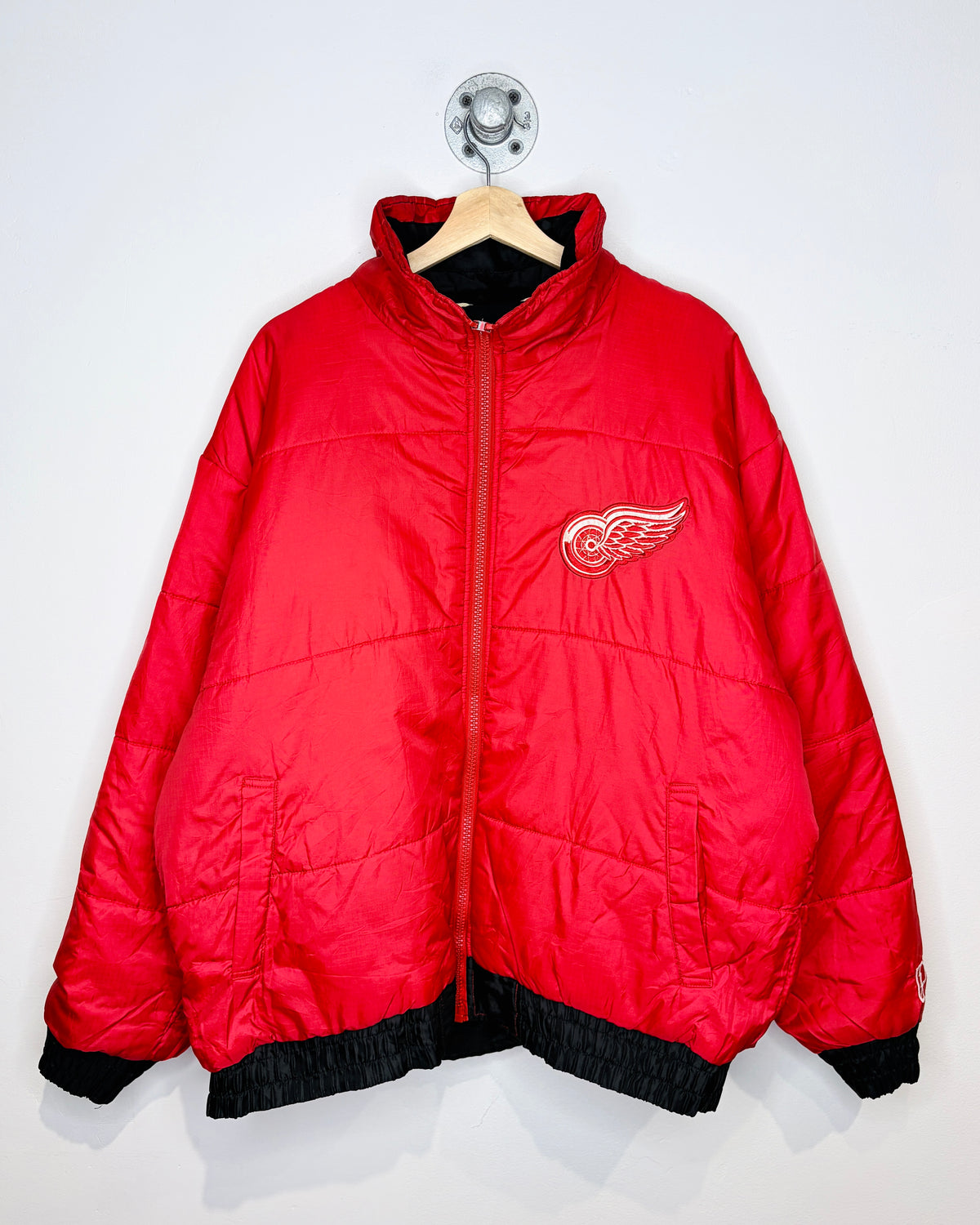 Vintage 1990s Detroit Red Wings Proplayer Reversible Nylon Jacket