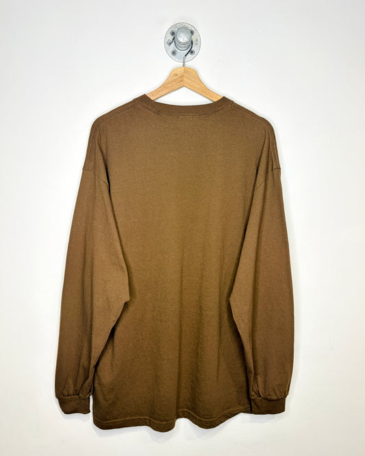 Vintage 90s/00s Alstyle AAA Blank Brown Longsleeve Shirt