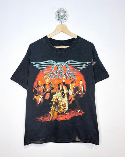 Vintage 2006 Aerosmith Faded Black Band Tee Shirt