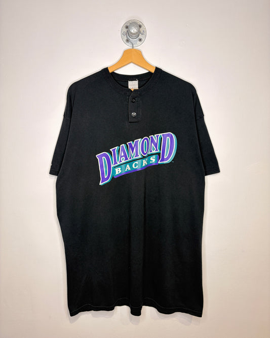 Vintage 90s Arizona Diamondbacks Black Henley Baseball Shirt