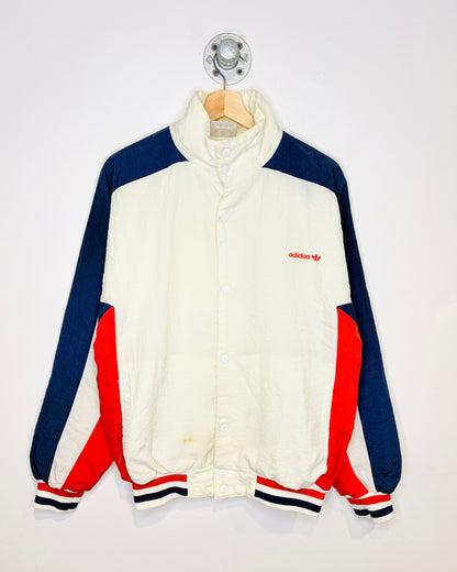 Vintage 90s Adidas White Snap Jacket