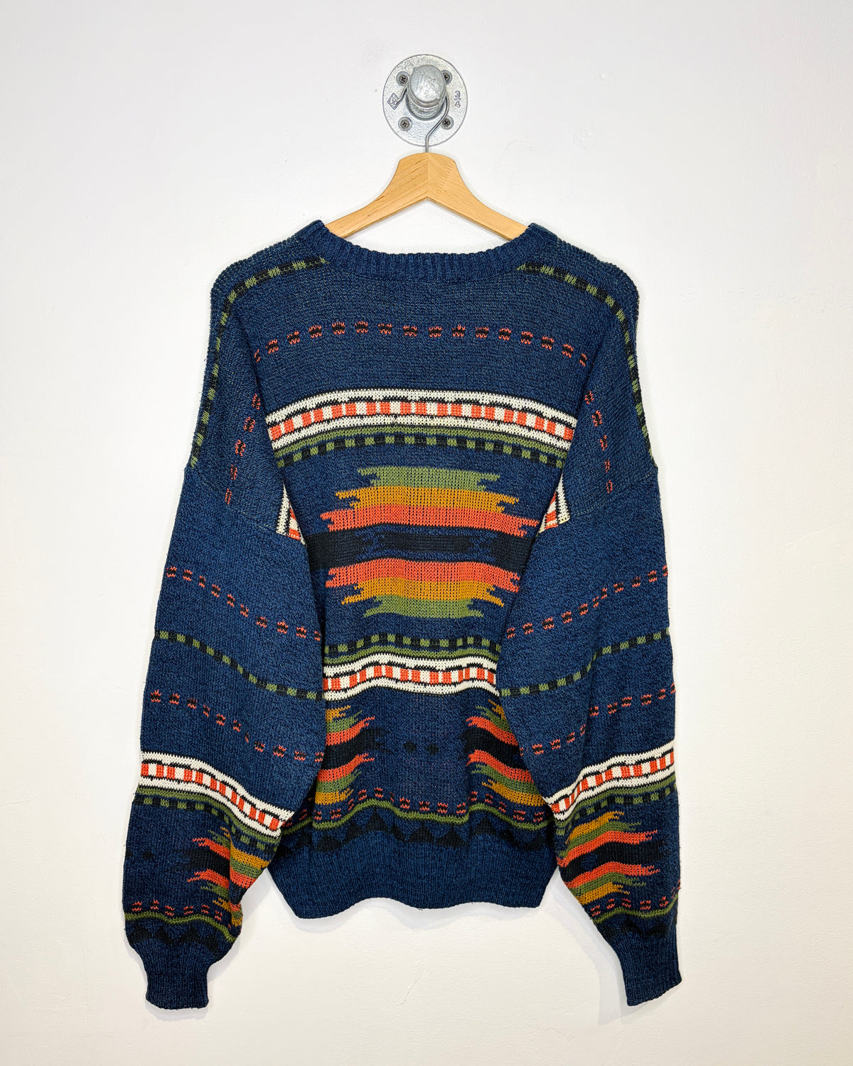Vintage 80s/90s Sears Southwestern Pattern Blue Sweater