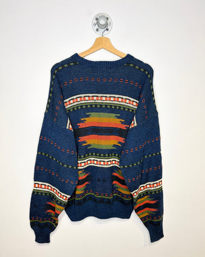Vintage 80s/90s Sears Southwestern Pattern Blue Sweater