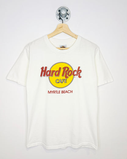 Vintage 90s Hard Rock Cafe Myrtle Beach White Tee Shirt