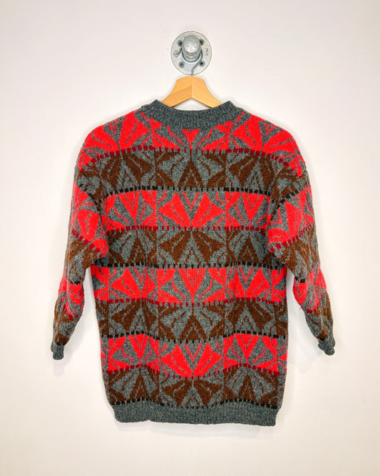 Vintage 80s Benetton Italian Made Grey Wool Sweater