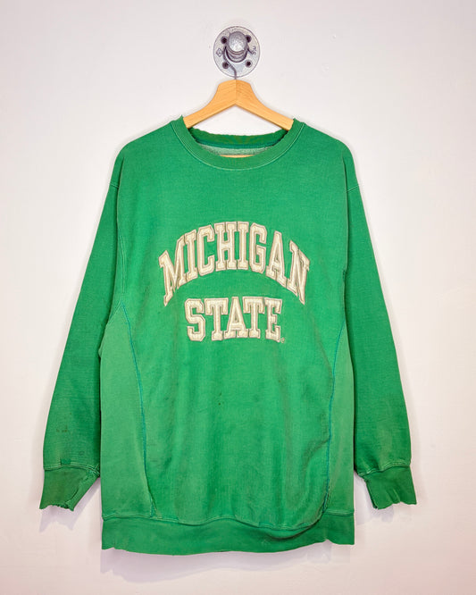 Vintage 2000s Michigan State Mint Green Crewneck Sweatshirt