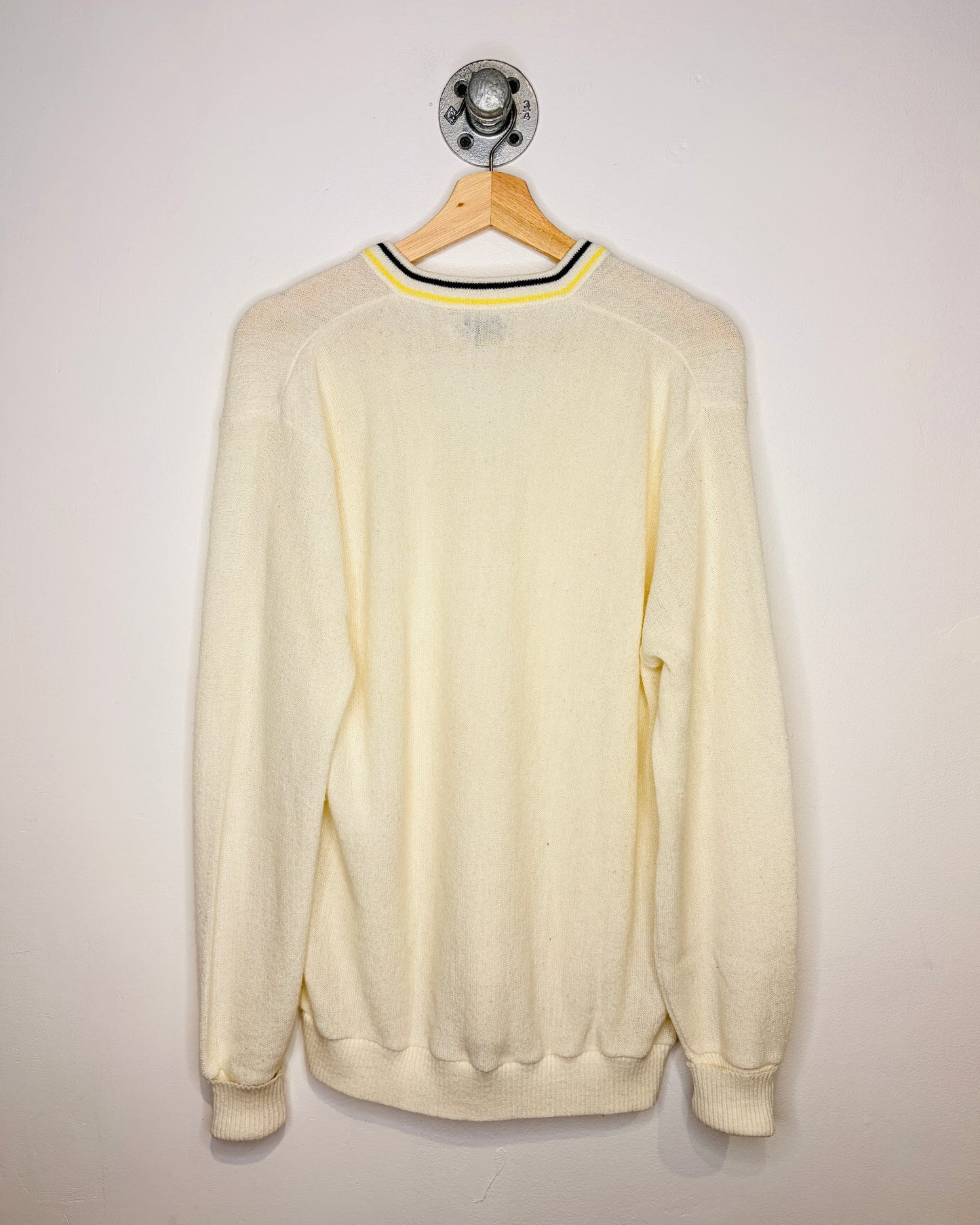 Vintage 80s Izod Lacoste White V-Neck Sweater
