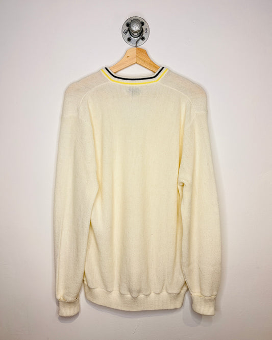 Vintage 80s Izod Lacoste White V-Neck Sweater