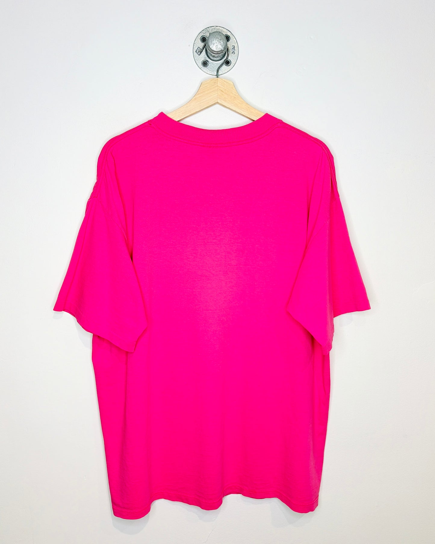 Vintage 90s NASA Kennedy Space Center Puff Print Pink Tee Shirt