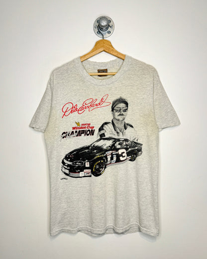 Vintage 90s Dale Earnhardt NASCAR Distressed Grey Tee Shirt