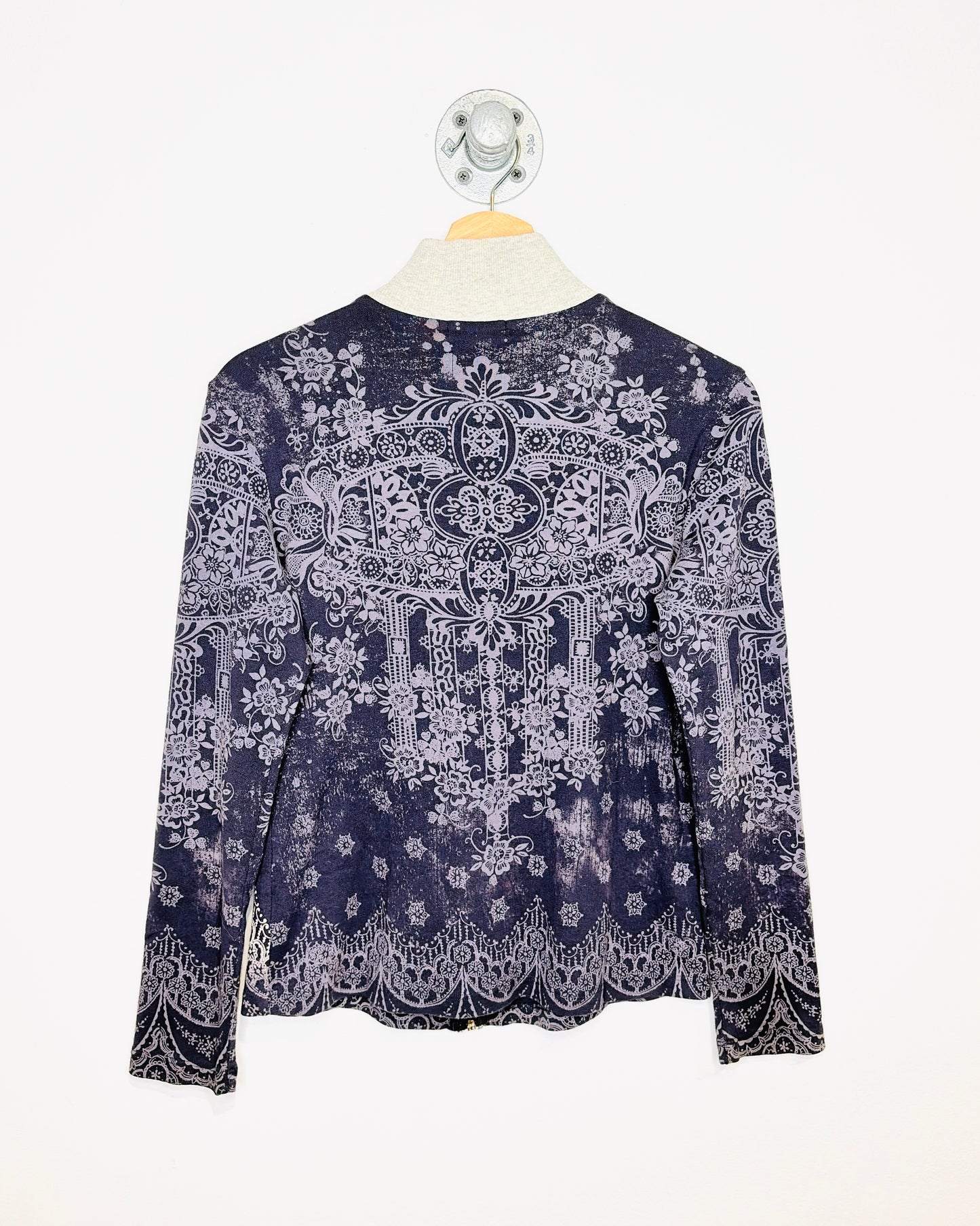 Vintage 90s Y2K Women's Vanilla Sugar AOP Zip Up Sweatshirt