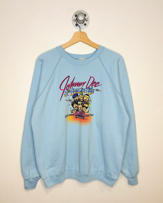 Vintage 1986 Johnny Dee Don’t Mess with Texas Blue Crewneck Sweatshirt