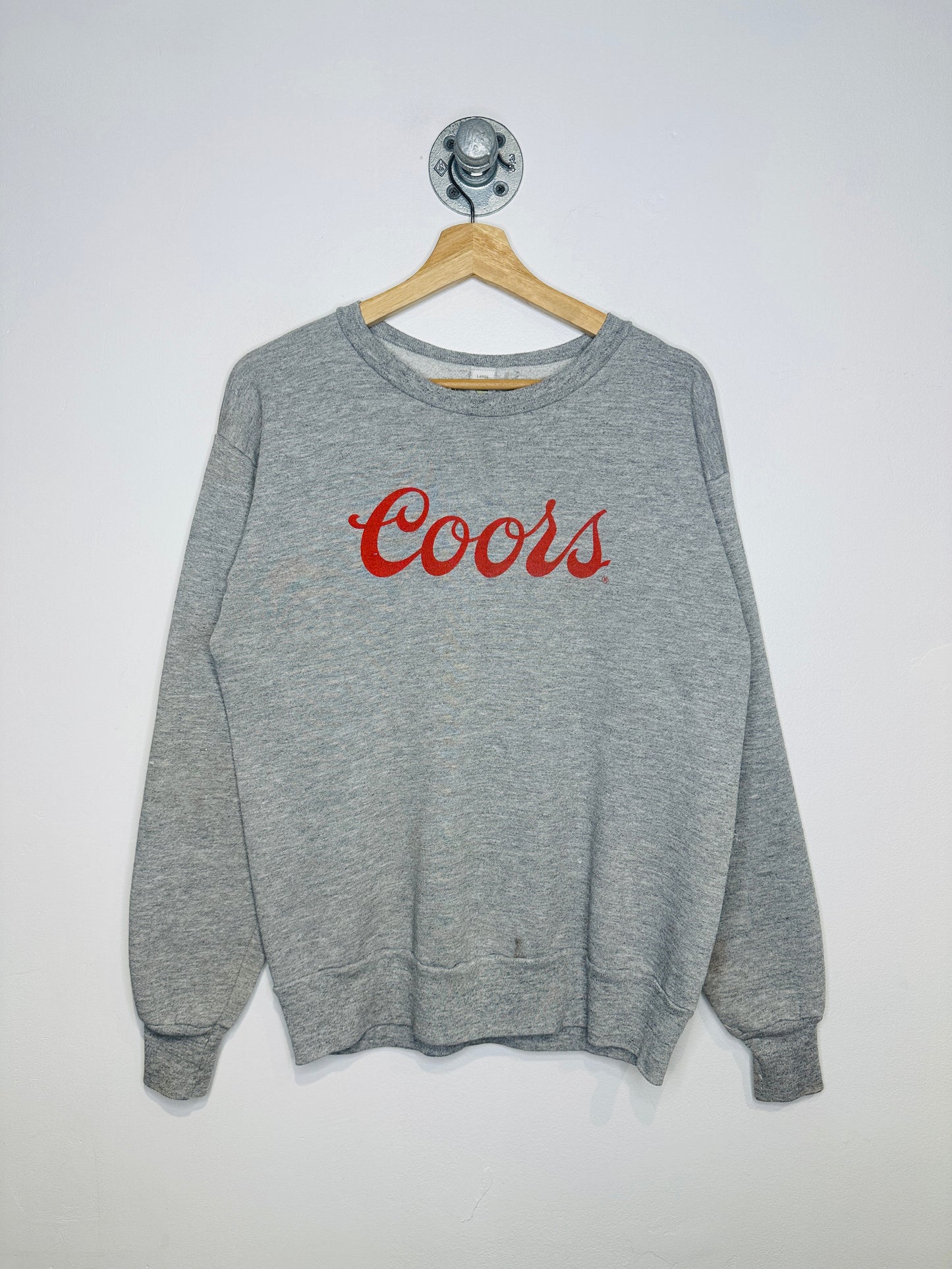 Vintage 1980s Coors Logo Grey Crewneck Sweatshirt