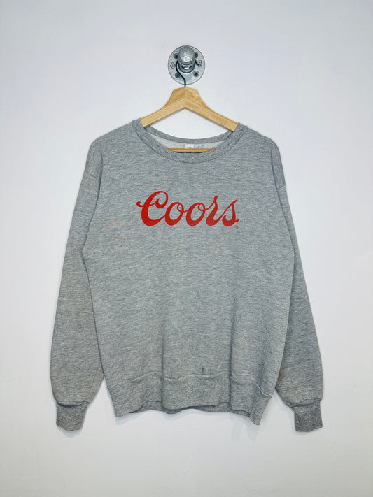Vintage 1980s Coors Logo Grey Crewneck Sweatshirt