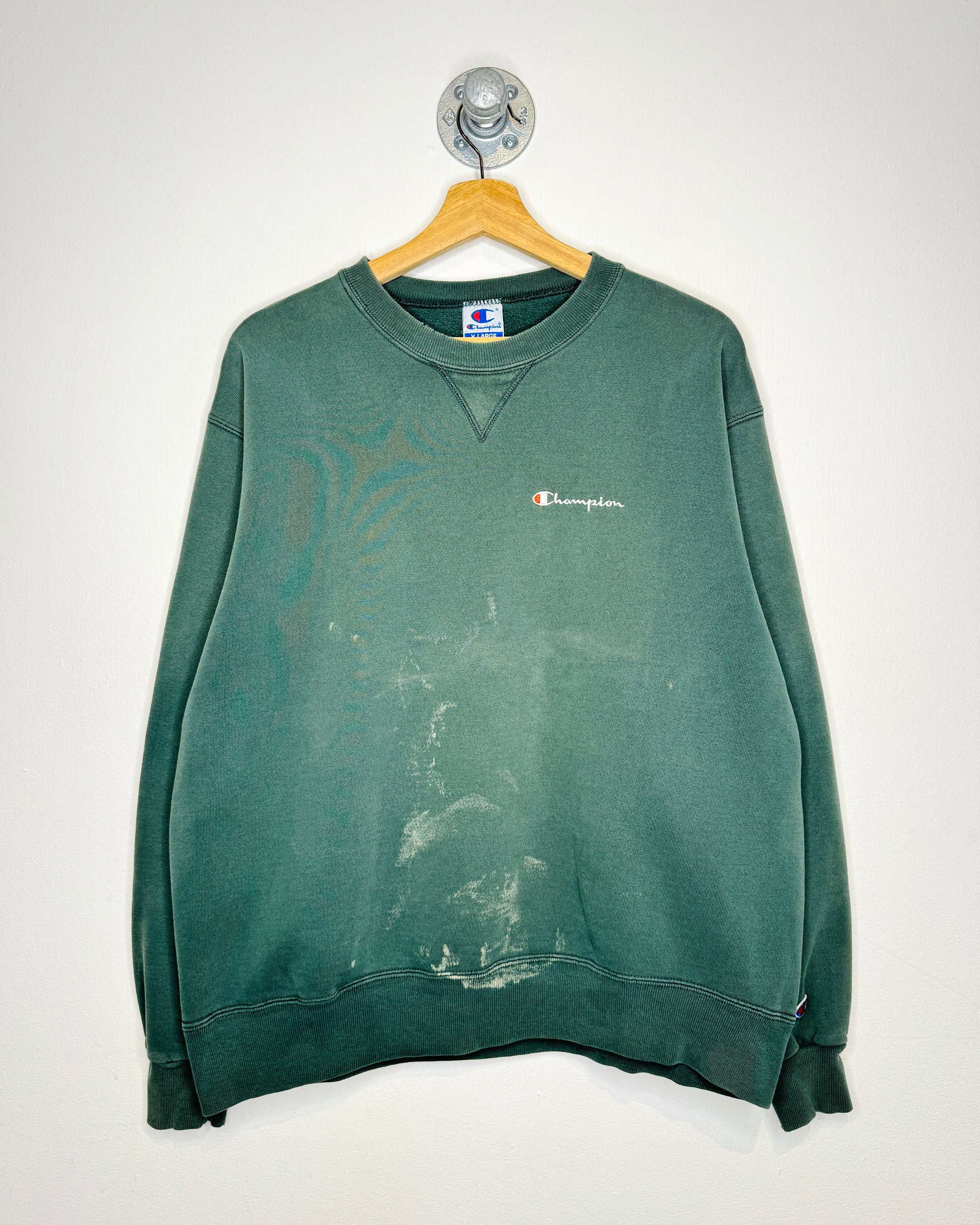 Green champion crewneck sweatshirt deals