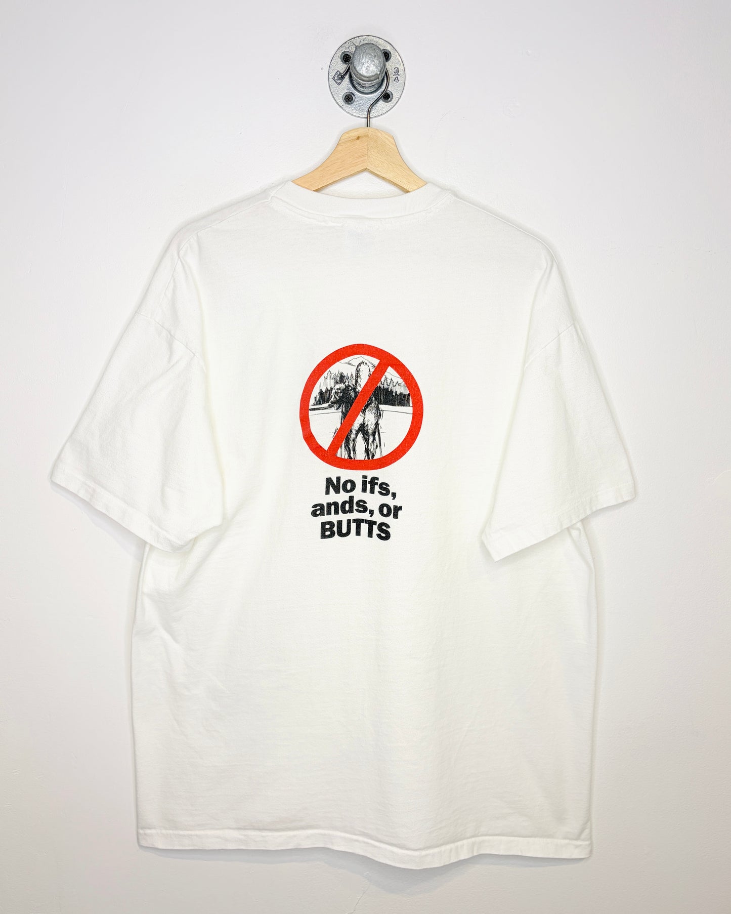 Vintage 1990s Leadership No Ifs, Ands, Or Butts White Tee shirt
