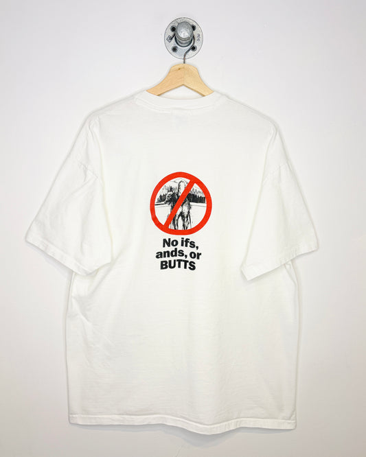 Vintage 1990s Leadership No Ifs, Ands, Or Butts White Tee shirt