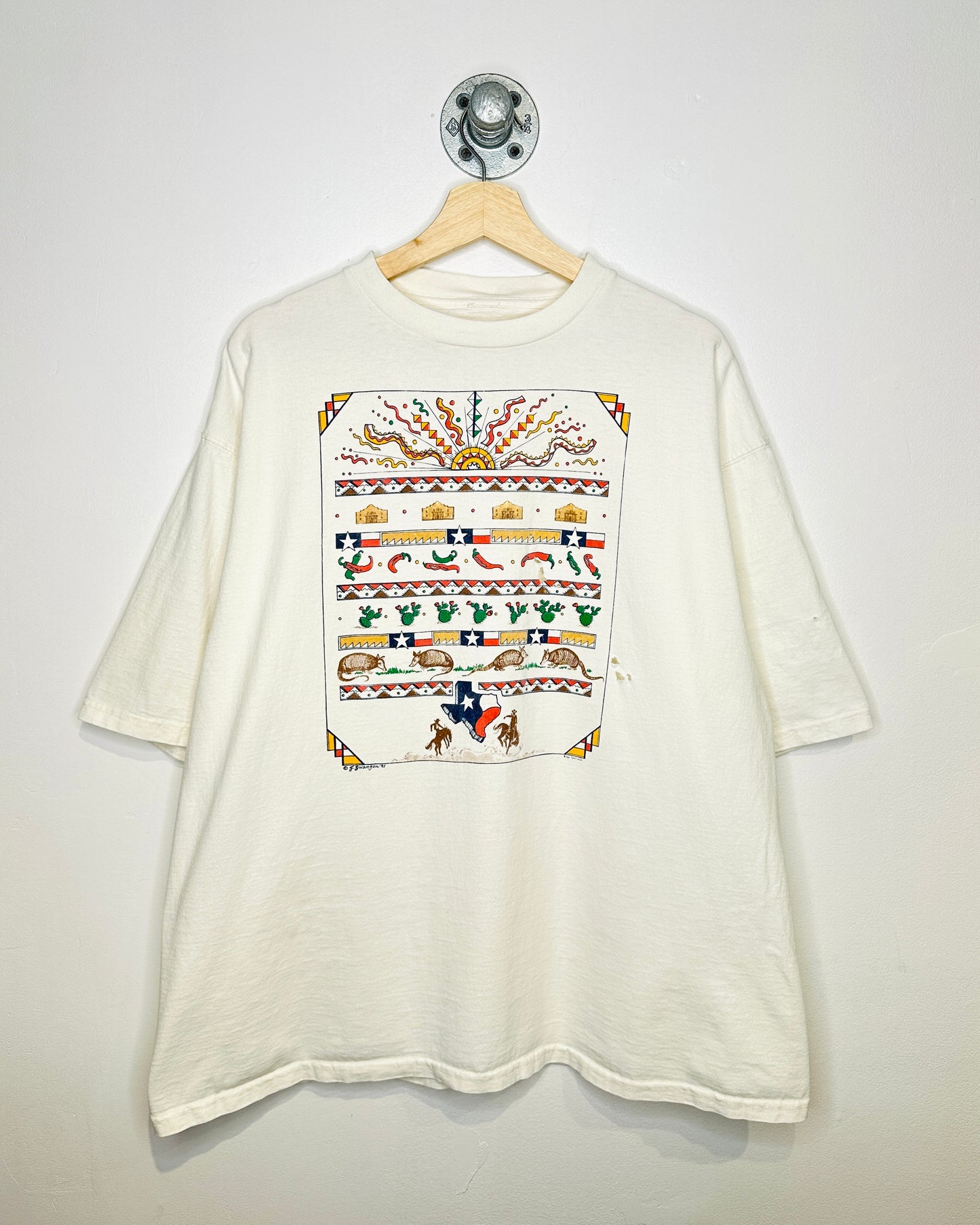 Vintage 1995 Texas State White Tee Shirt
