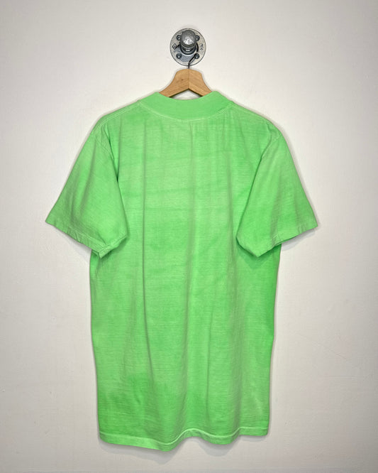 Vintage 90s Puma Faded Mint Green Mock Neck Tee Shirt