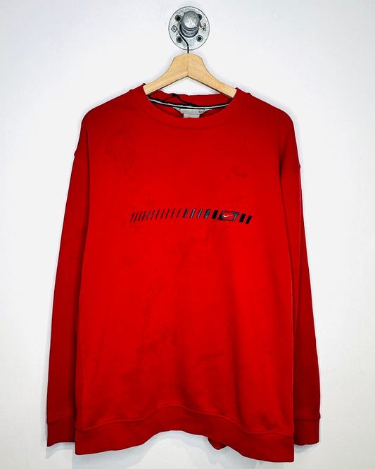 2000s Embroidered Nike Swoosh Red Crewneck Sweatshirt