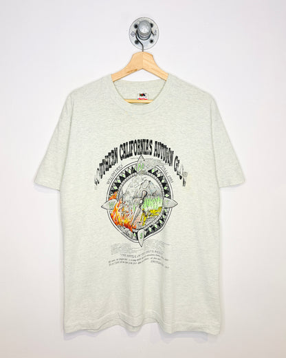 Vintage 1993 Battle Of Santa Annas California Ash Grey Tee Shirt