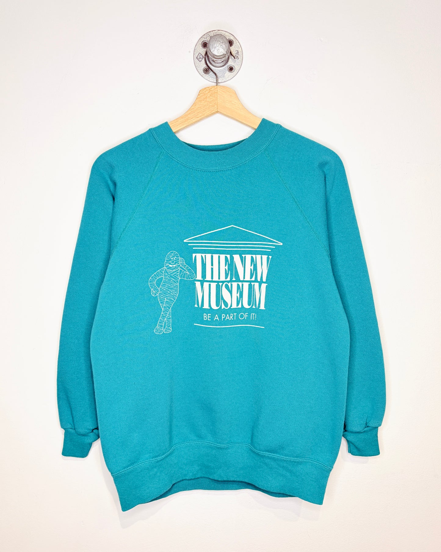 Vintage 90s “The New Museum” Teal Crewneck Sweatshirt