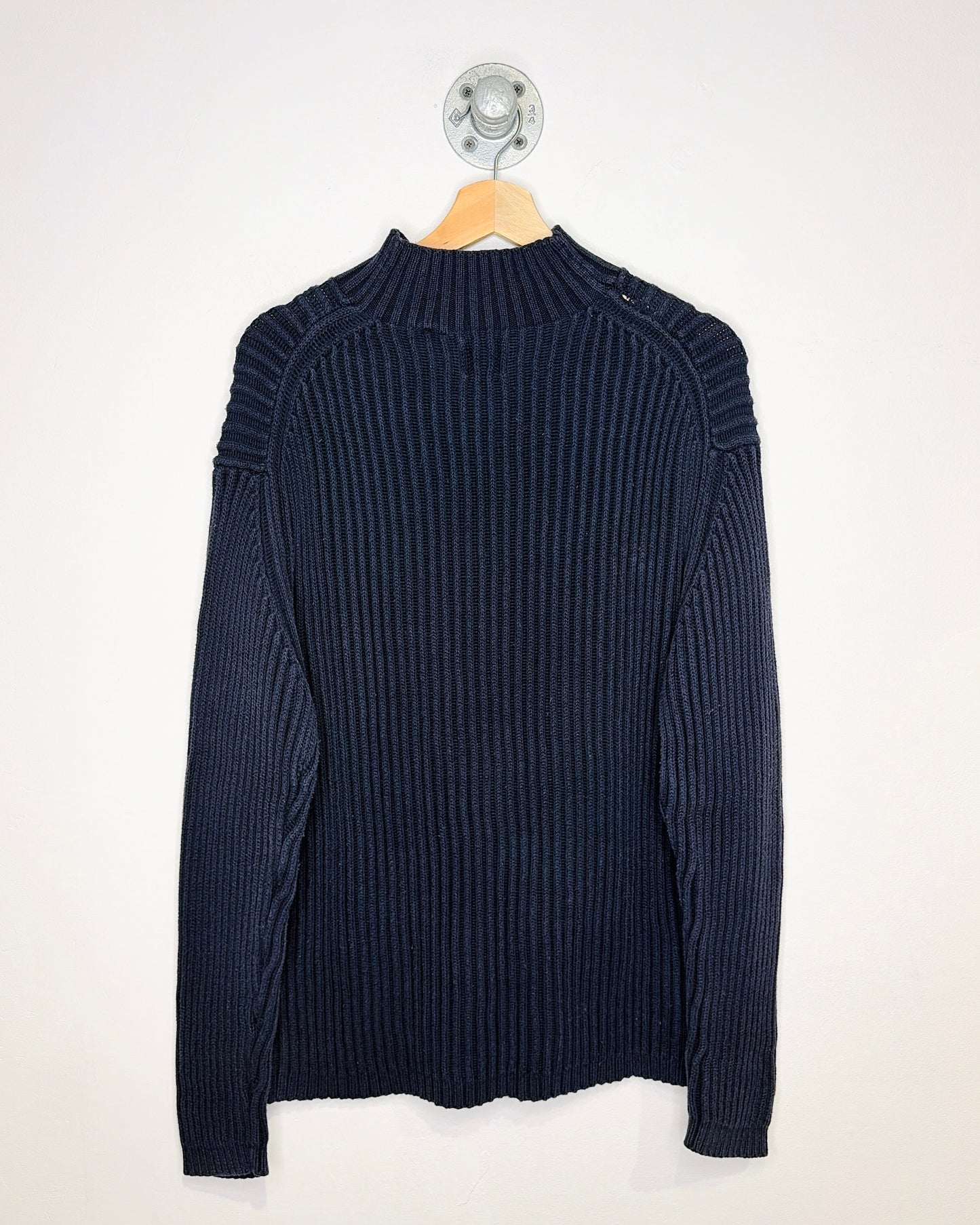 Vintage 1990s GAP Navy Ribbed Mock Neck Sweater