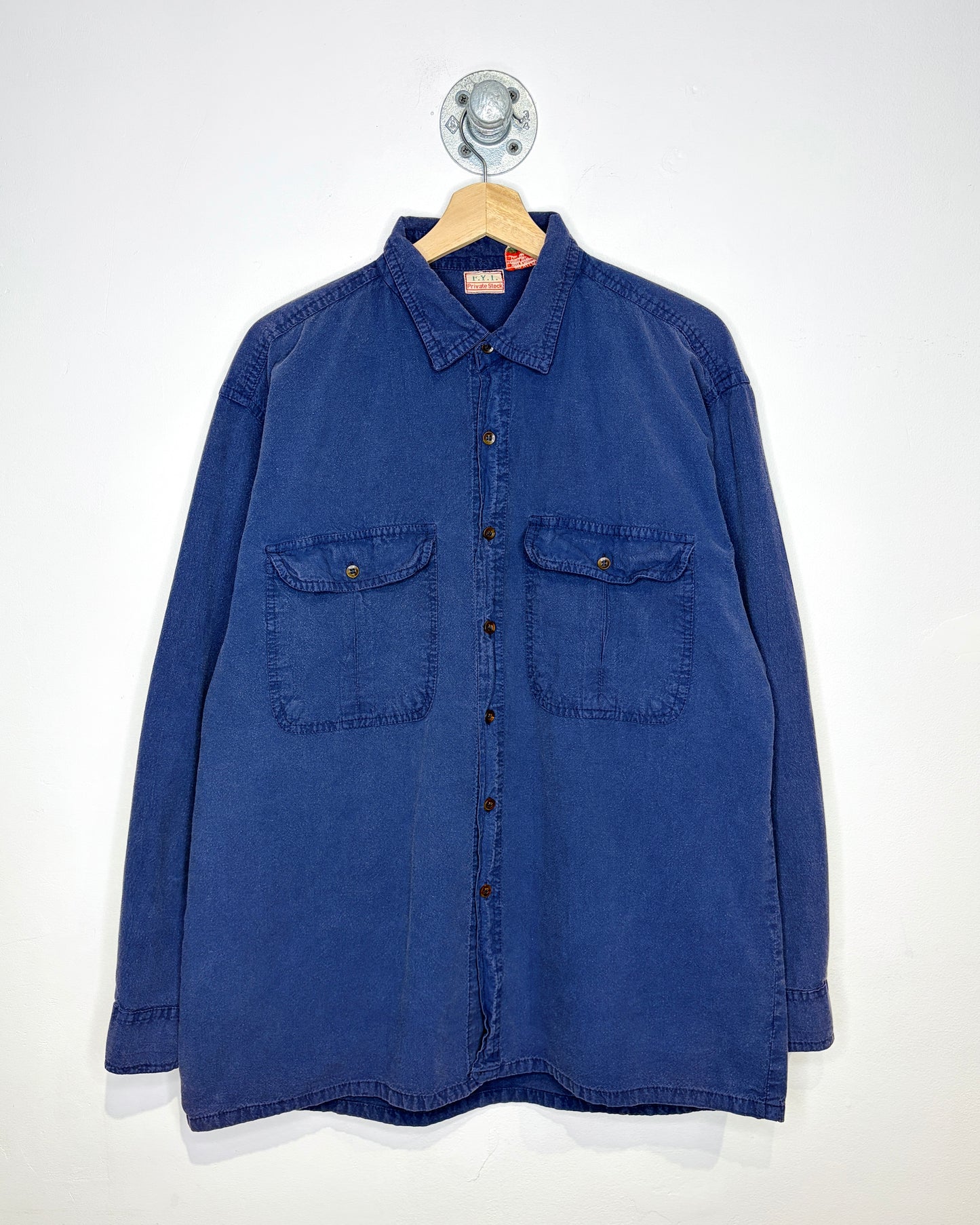 Vintage 90s FYI Navy Longsleeve Button Up Shirt