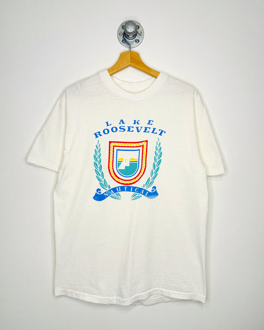 Vintage 90s Lake Roosevelt White Tee Shirt