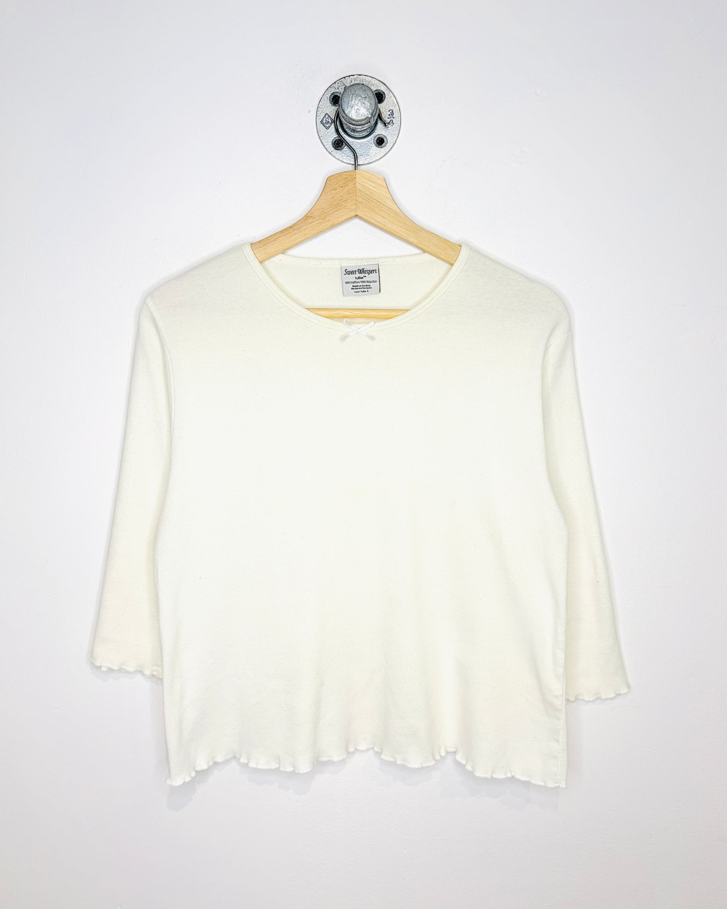 Vintage Y2K Women’s Sweet Whispers Blank White Longsleeve Shirt