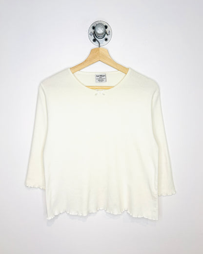 Vintage Y2K Women’s Sweet Whispers Blank White Longsleeve Shirt
