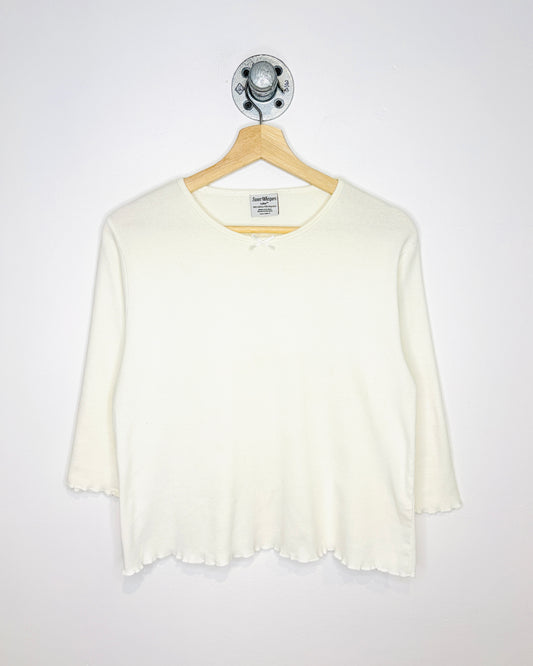 Vintage Y2K Women’s Sweet Whispers Blank White Longsleeve Shirt