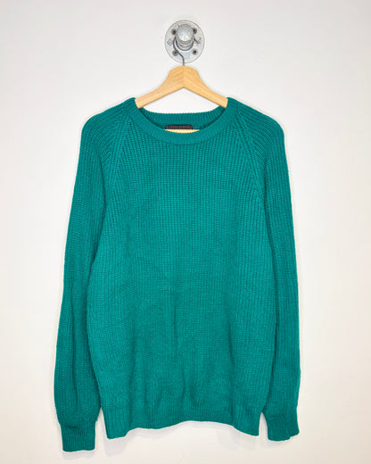 Vintage 80s Expressions Teal Green Raglan Sweater