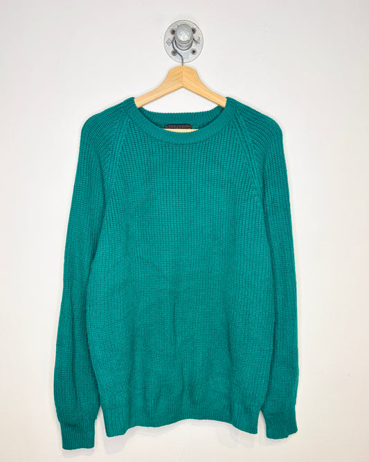 Vintage 80s Expressions Teal Green Raglan Sweater