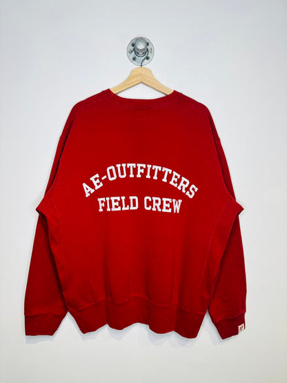Vintage 2000s Logan Bulldogs American Eagle Outfitters Red Crewneck Sweatshirt