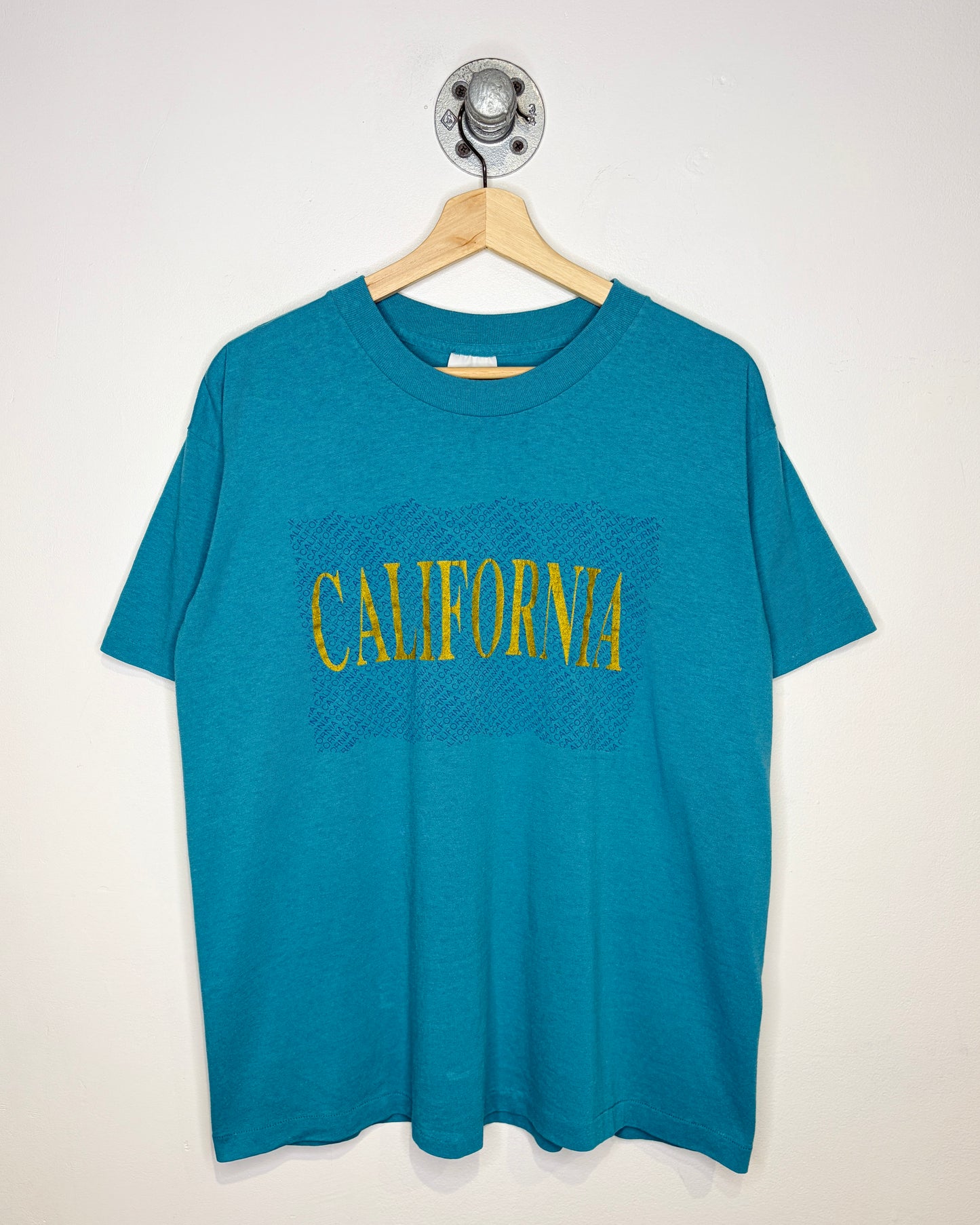 Vintage 90s California Paper Thin Teal Tee Shirt
