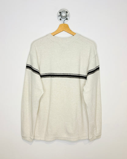 Vintage Y2K XG Striped Off White Textured Sweatshirt