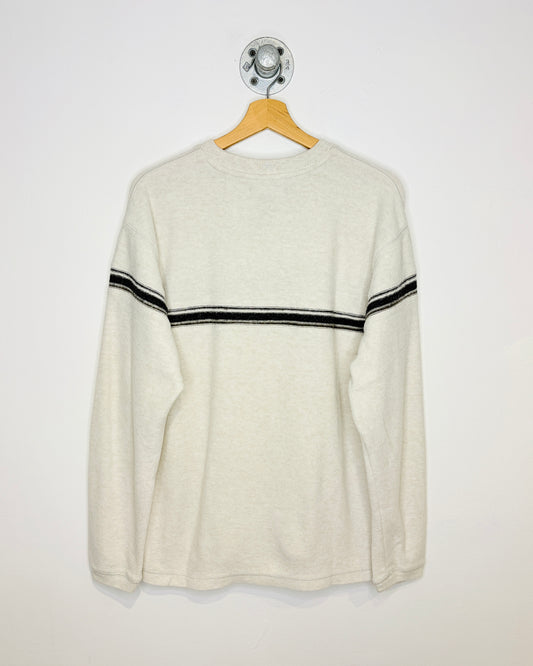 Vintage Y2K XG Striped Off White Textured Sweatshirt