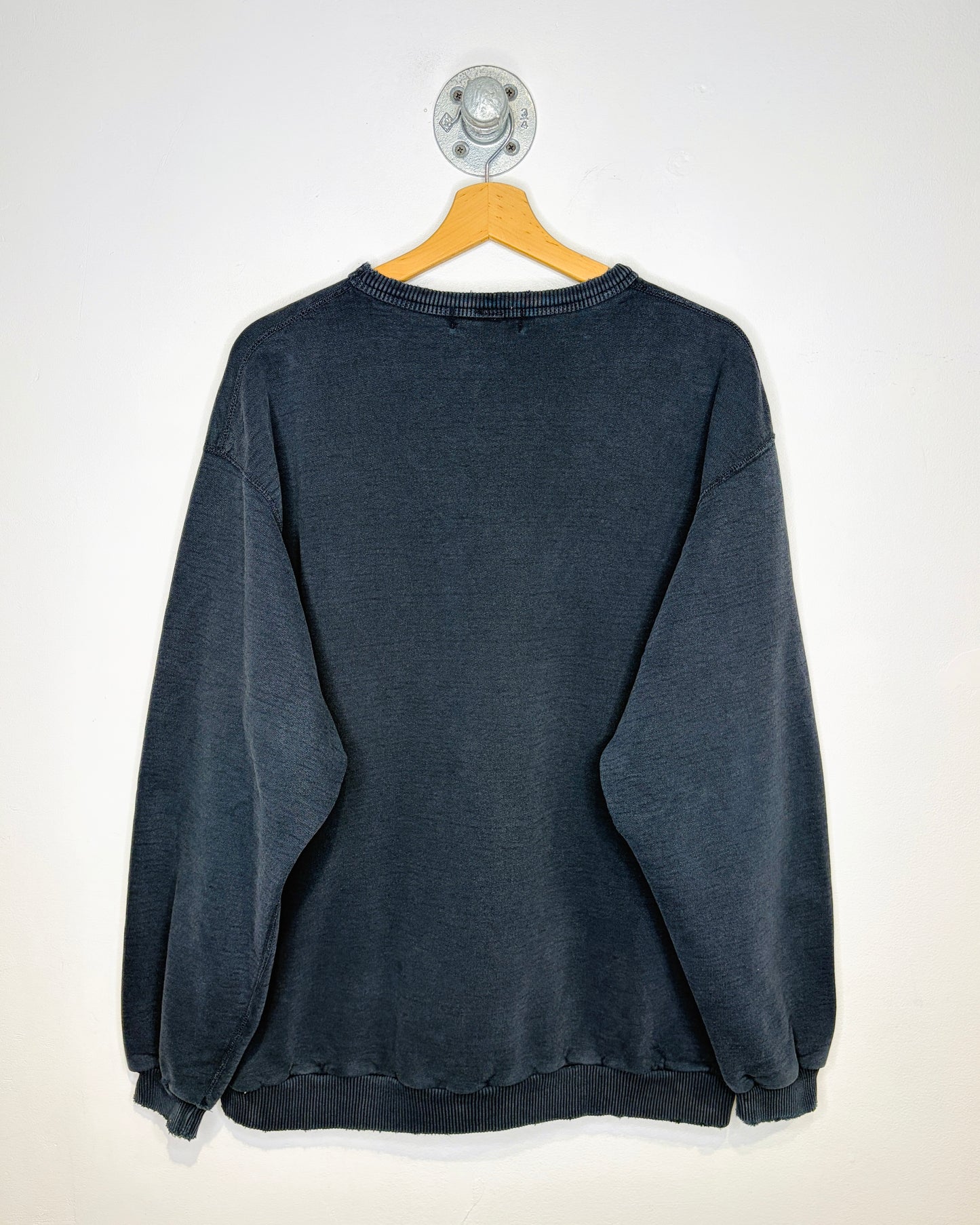 Vintage 90s Campus Crew University Outfitters Distressed & Faded Black Crewneck Sweatshirt
