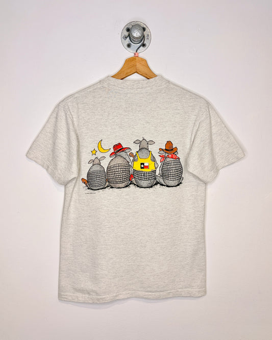 Vintage 1990 Texas Armadillos Grey Tee Shirt