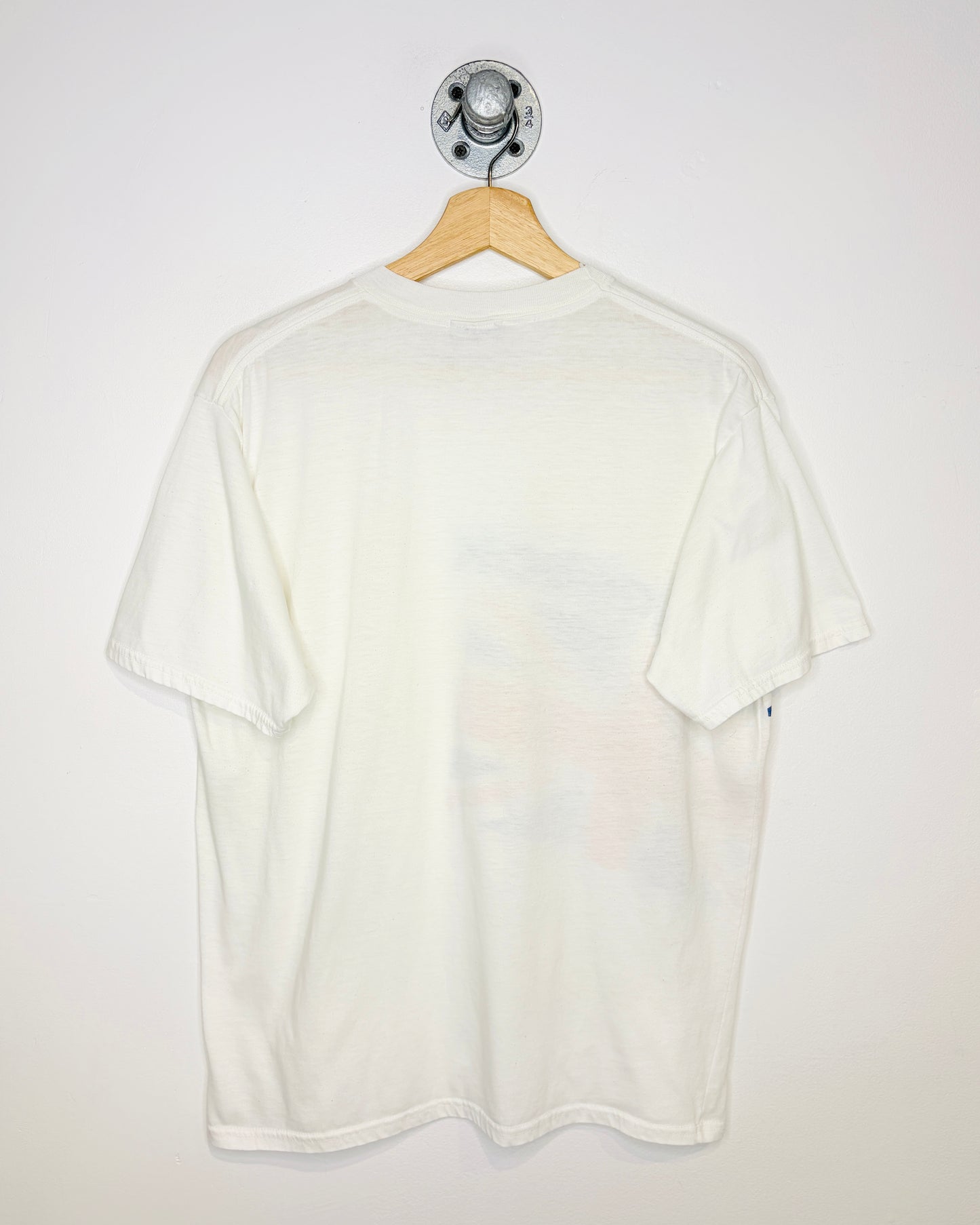 Vintage 80s Reebok GB Paper Thin White Tee Shirt