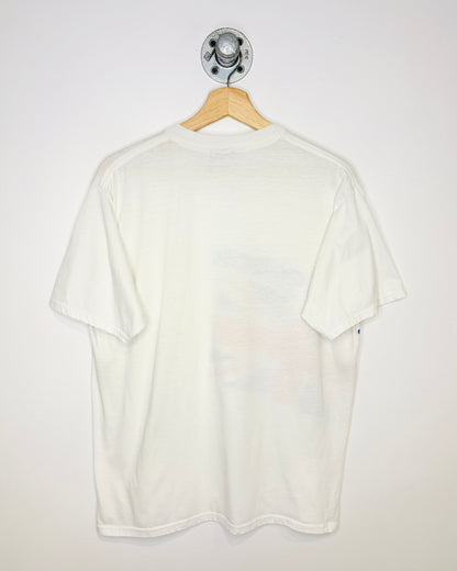 Vintage 80s Reebok GB Paper Thin White Tee Shirt