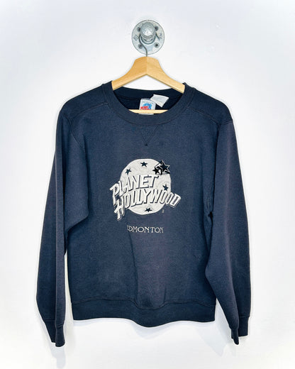 Vintage 1990 Planet Hollywood Edmonton Black Crewneck Sweatshirt