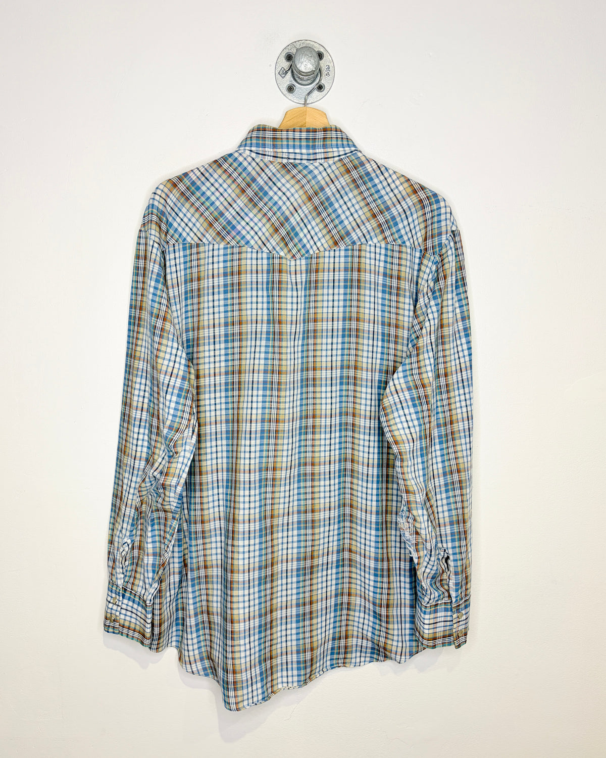 Vintage 70s JC Penney Plaid Pearl Snap Western Button Up Shirt