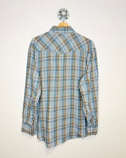 Vintage 70s JC Penney Plaid Pearl Snap Western Button Up Shirt