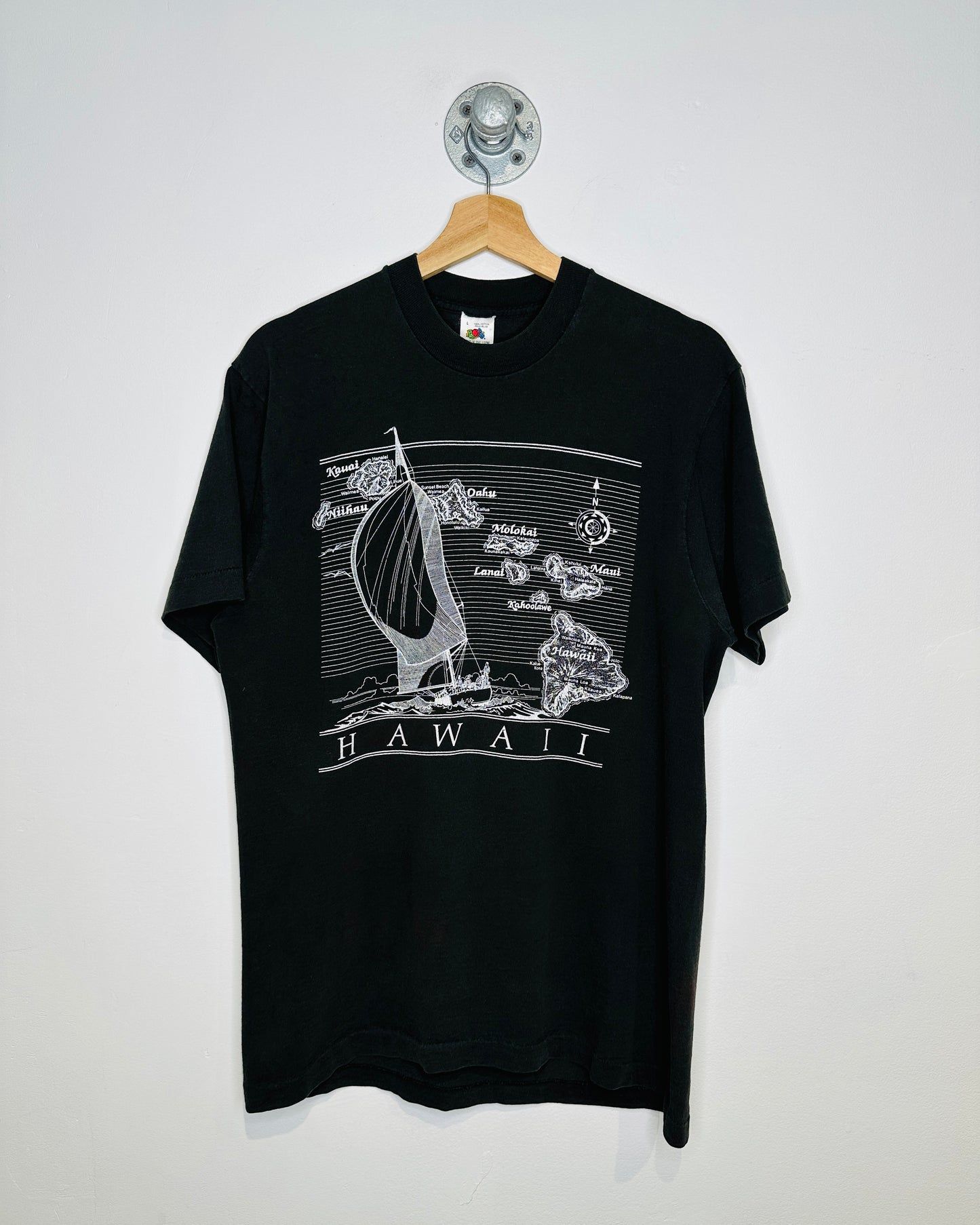 Vintage Early 1990s Hawaii Tourist Black Tee Shirt