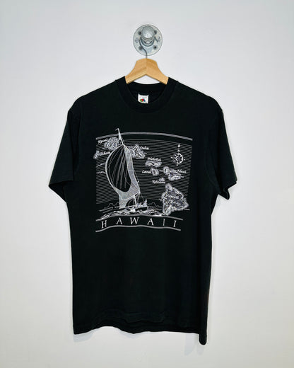 Vintage Early 1990s Hawaii Tourist Black Tee Shirt