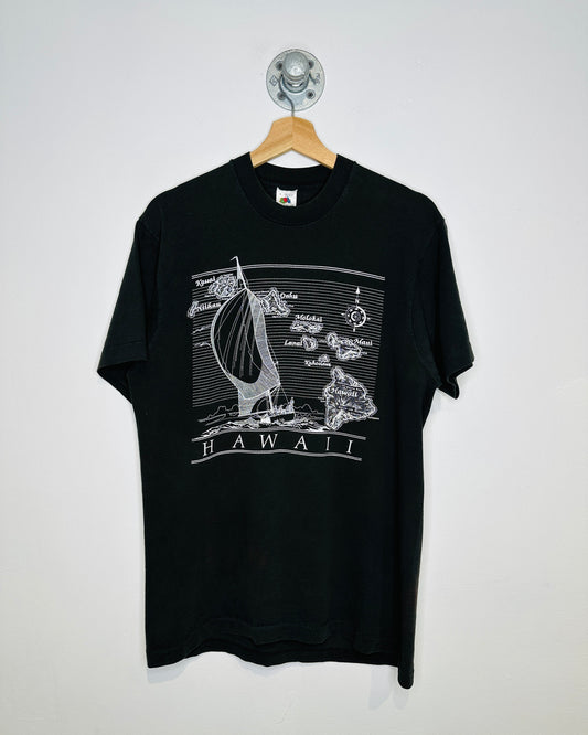 Vintage Early 1990s Hawaii Tourist Black Tee Shirt