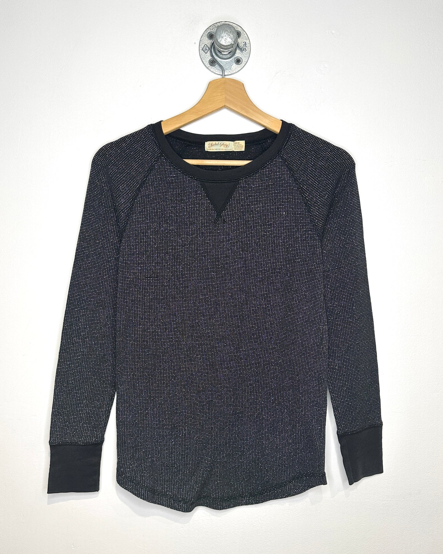 Faded Glory Women’s Speckled Long Sleeve Black Shirt